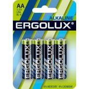Батарейка щелочная 1,5 ААА LR6 BL-4 Alkaline ERGOLUX