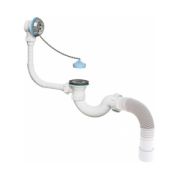 Сифон для ванны 1 1/2х40 с выпуском и переливом с мет.реш. 40х40/50 V155