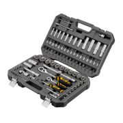 Набор инструментов 1/2, 1/4 CrV S2 пластиковый кейс 94 предмета Denzel