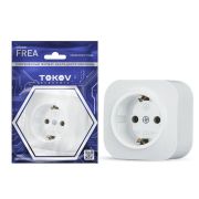 Розетка 1-м ОП Frea 16А IP20 250В с заземл. АБС-пластик бел. TOKOV TKE-FR-R1Z-C01