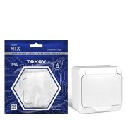Розетка 1-м ОП Nix 16А IP54 250В с заземл. с крышкой бел. TOKOV TKE-NX-R1Z-C01-IP54