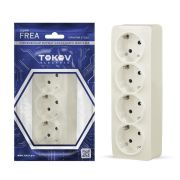 Розетка 4-м ОП Frea 16А IP20 250В с заземл. АБС-пластик беж. TOKOV TKE-FR-R4Z-C02