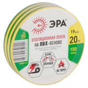 Изолента ПВХ 19ммх20м 150мкм желт./зел. ЭРА ET1920YG