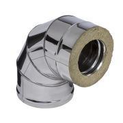 Колено Феррум утепленное угол 90° нерж.(430/0,8мм) зеркальное ф120/200 по воде