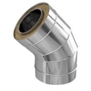 Колено Феррум утепленное угол 135° нерж.(430/0,8мм) зеркальное ф120/200 по воде