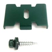 Скоба усиленная Паук 43х34х8,5 мм + саморез зеленая RAL 6005