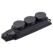 Колодка удлинителя 3-м Омега РБ33-1-0м с защ.крышкой каучук IEK PKR61-016-2-K02 IP44