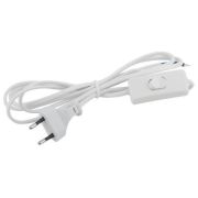 Шнур для бра 1,8м. с выкл. ШВВП 2х0,5 бел. UX-ШВВП-S-1.8m-W ЭРА Б0044071