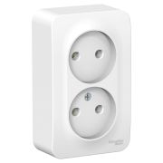 Розетка 2-м ОП Blanca 16А IP20 250В без заземл. без защ.шторок с изолир.пласт. бел. SE BLNRA000211