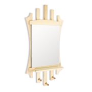 Зеркало для бани и сауны «Лесенка», 75х40 см, с полкой, 3 крючка