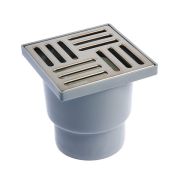 Трап вертикальный АНИ D110vv нерж. решетка 150х150 сухой затвор (TQ1212)