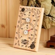 Термометр - гигрометр для бани и сауны «С лёгким паром», деревянный, «Добропаровъ»